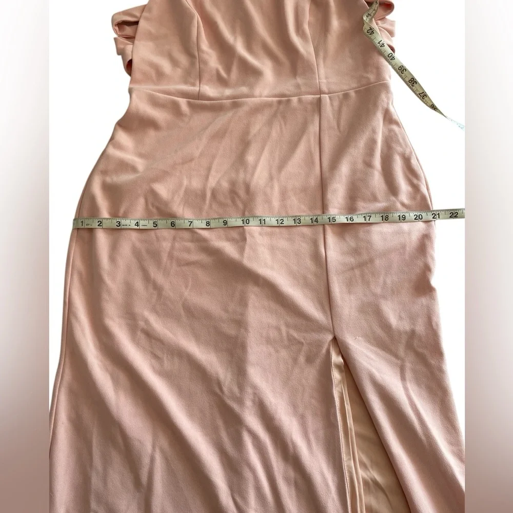 Lulus Light Pink Mock Neck Cutout Maxi Side Slit Mermaid Dress size XL X-Large - Picture 11 of 14